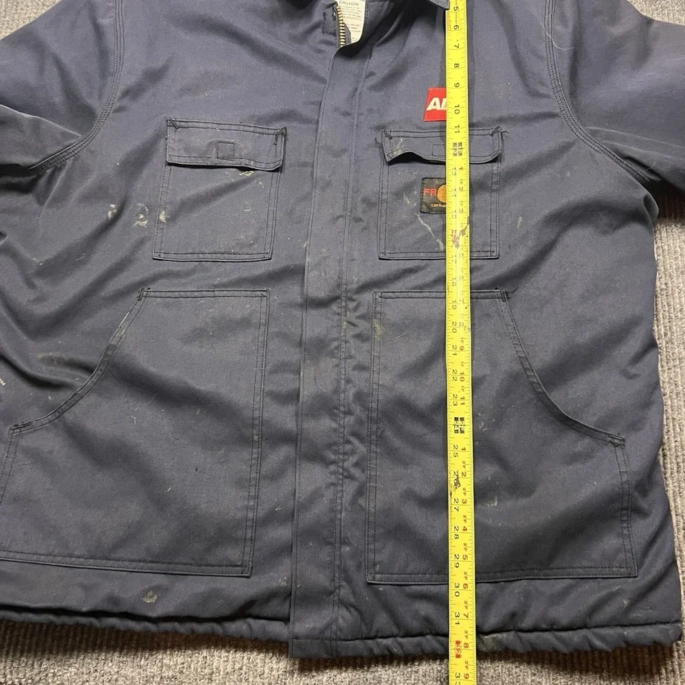 Carhartt FR Flame Resistant Men's 2XL Canvas Blue Work Coat Jacket Quilted Lined